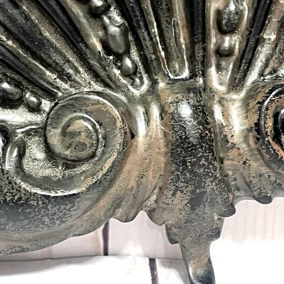 Scalloped Shell Wall Decor Wood Vtg 9.5" X 5.5" Hollywood Regency MCM Vintage - Picture 2 of 7